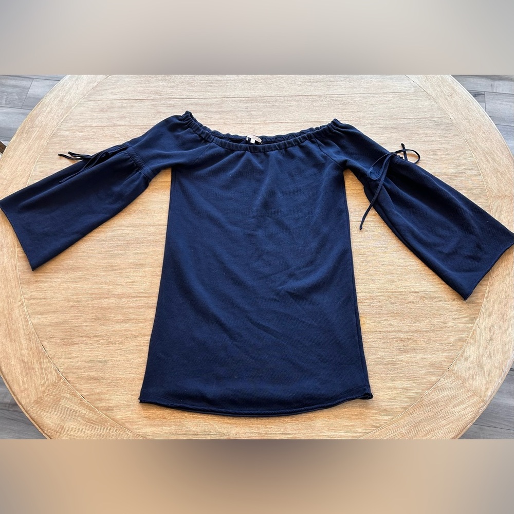 NWT SKIN WORLD WIDE FTRY OFF SHOULDER BLUE SHADOW DRESS